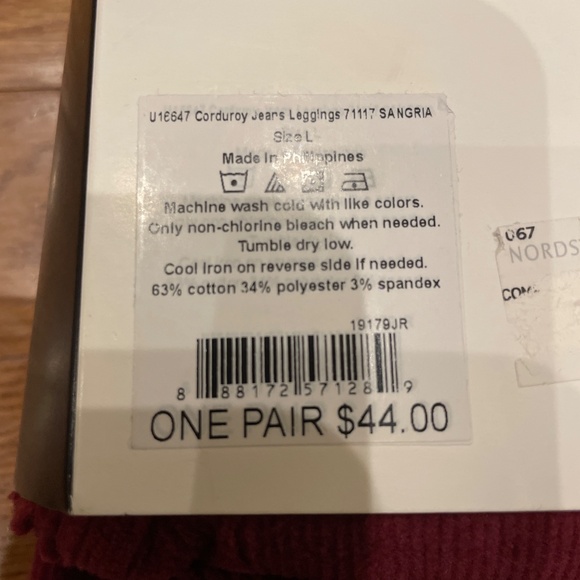 Hue Burgundy Corduroy Leggings - Picture 7 of 7